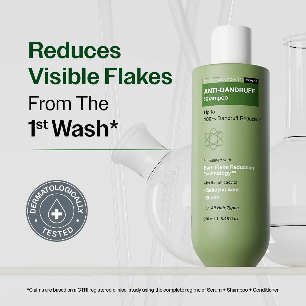 Anti Dandruff Shampoo with Salicylic Acid, Piroctone Olamine & Biotin - 250ml